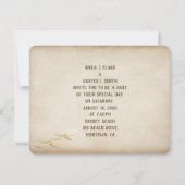 砂浜のハートと波 招待状 (裏面)