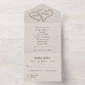 砂浜のハートと砂 オールインワン招待状 (内側)