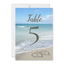砂浜のハートのビーチテーブルナンバー