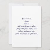 砂浜のハート - 横 招待状 (裏面)