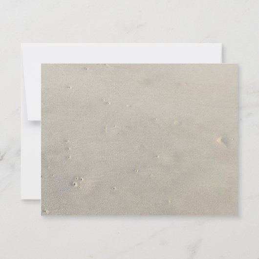 砂浜のバーのバルミツワーの招待状の応答カード 出欠カード (裏面)