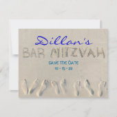砂浜のバーの（ユダヤ教の）バル・ミツバーの保存日付 セーブザデート (正面)