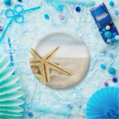 砂浜のヒトデの貝殻 ペーパープレート (パーティー)