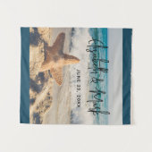 砂浜のヒトデ　フォトウェディング タペストリー (正面(横))