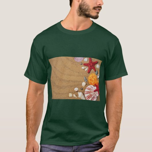 砂浜のヒトデTシャツ Tシャツ (正面)
