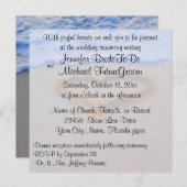 砂浜のロマンチックなハートのウェディング 招待状 (正面/裏面)