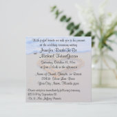 砂浜のロマンチックなハートのウェディング 招待状 (スタンド正面)