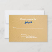 砂浜の名前 ビーチウェディング招待状 出欠確認 招待状 (正面)