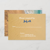 砂浜の名前 ビーチウェディング招待状 出欠確認 招待状 (正面/裏面)