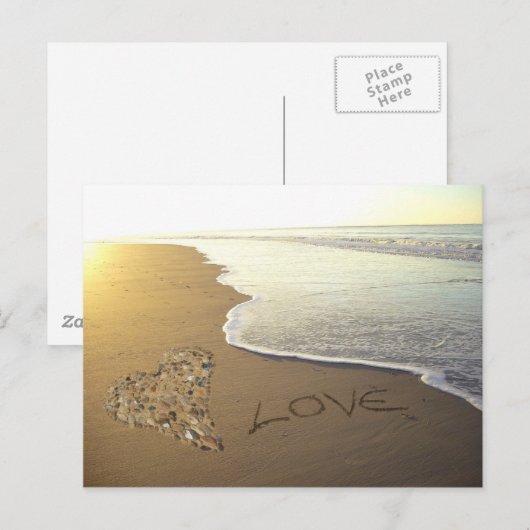 砂浜の愛 ポストカード (正面/裏面)