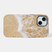 砂浜の波, iPhone 15ケース (裏面横)