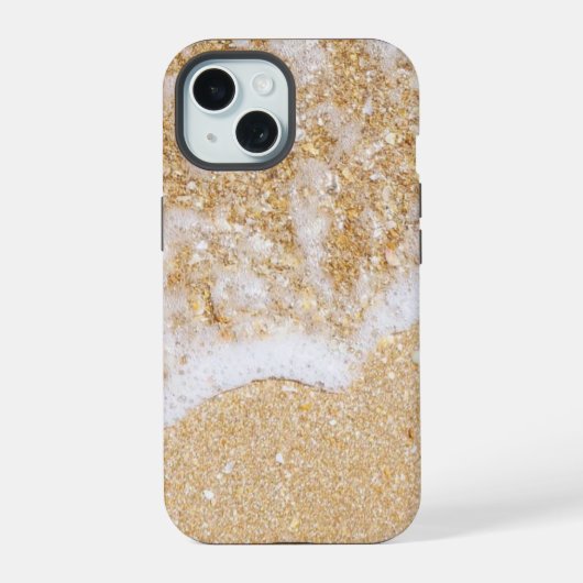 砂浜の波, iPhone 15ケース (裏面)