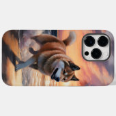 砂浜の秋田犬 サンセットパウズ Case-Mate iPhoneケース (裏面 (横))