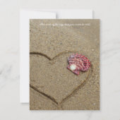 砂浜の貝殻とハートのSave the Date招待状 セーブザデート (裏面)