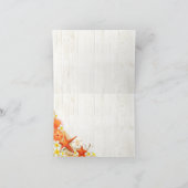 砂浜の貝殻と花のクラシックビーチ感謝カード サンキューカード (内部)