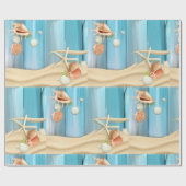 砂浜の貝殻 ラッピングペーパー (フラット)