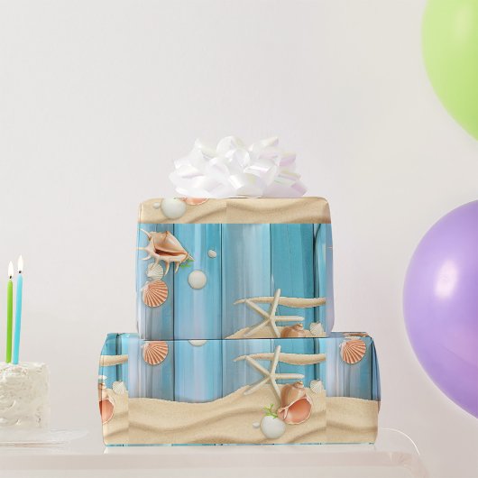 砂浜の貝殻 ラッピングペーパー