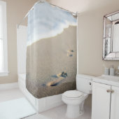 砂浜の足跡 シャワーカーテン (インサイチュ)