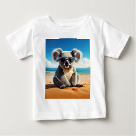 砂浜の コアラ ベビーTシャツ