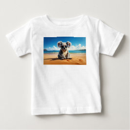 砂浜の コアラ ベビーTシャツ