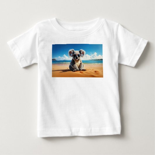 砂浜の コアラ ベビーTシャツ (正面)