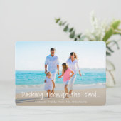 砂浜をダッシュインビーチ写真ホリデーカード シーズンカード (スタンド正面)