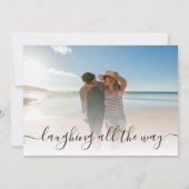 砂浜を駆け抜ける 熱帯のホリデーカード 招待状 (裏面)