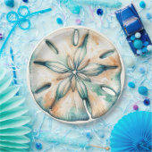 砂浜ドル オーシャン スプラッシュ シー ウォーターカラー ウェディング ペーパープレート (パーティー)