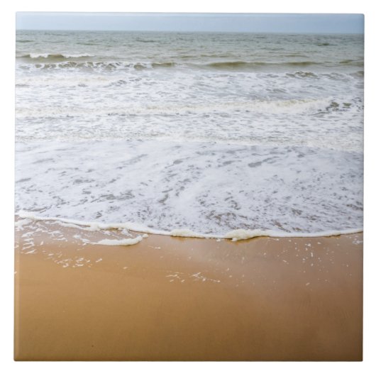 砂浜ビーチ海岸線表示セラミックタイル タイル (正面)