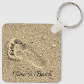 砂浜フットプリントのキーチェーン キーホルダー (裏面)