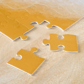 砂浜威厳のあるに浮かぶ青とティール（緑がかった色）の波 ジグソーパズル (側面)