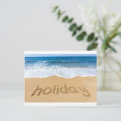 砂浜書の単語の休日ビーチ シーズンポストカード (スタンド正面)