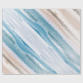 砂浜海波抽象芸術水色 ラッピングペーパー (フラット)