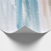 砂浜海波抽象芸術水色 ラッピングペーパー (角)