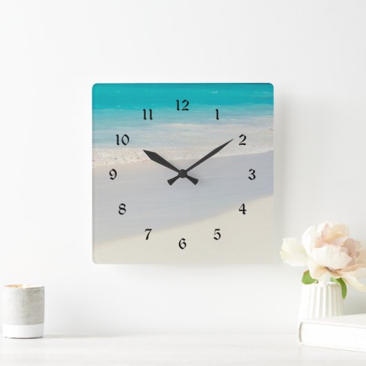 砂浜 スクエア壁時計 (ホーム)