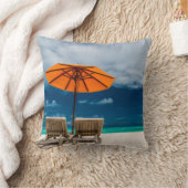 砂浜|Maldivesの日傘 クッション (ブランケット)