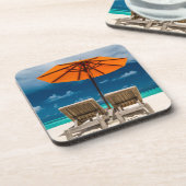 砂浜|Maldivesの日傘 コースター (左側)