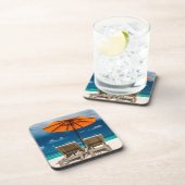 砂浜|Maldivesの日傘 コースター (右側)