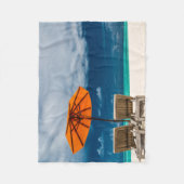 砂浜|Maldivesの日傘 フリースブランケット (正面)