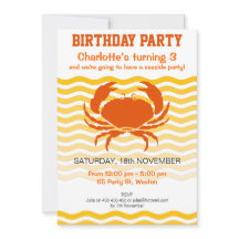 砂海岸のパーティーのおもしろいのオレンジカニ