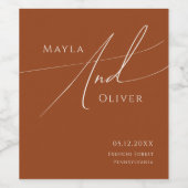 砂漠お洒落 |テラコッタ結婚のワインラベル ワインラベル (シングルラベル)