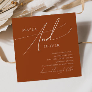 砂漠お洒落  テラコッタ結婚スクエア 招待状