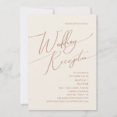 砂漠お洒落 |ベージュウェディングレセプション 招待状 (正面)