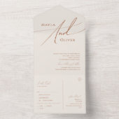 砂漠お洒落 |ベージュカジュアルシールと送信 オールインワン招待状 (内側)