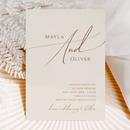 砂漠お洒落 |ベージュカジュアル結婚ズ 招待状