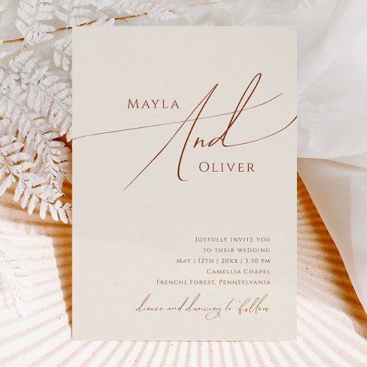砂漠お洒落 |ベージュカジュアル結婚ズ 招待状