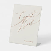 砂漠お洒落 |ベージュゲストブック 台座サイン (正面)