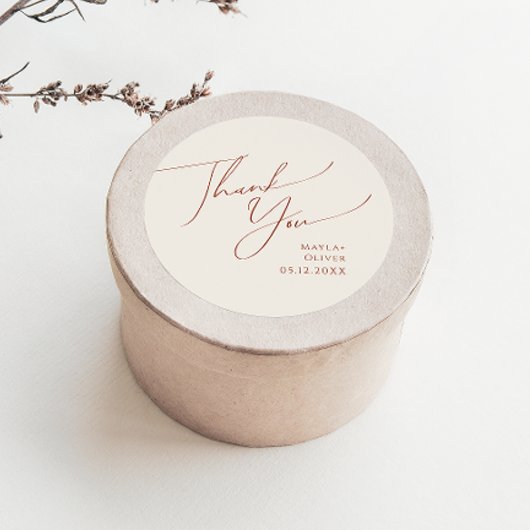 砂漠お洒落 |ベージュサンキュー結婚式の引き出物 ラウンドシール
