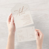 砂漠お洒落 |ベージュシールと送信 オールインワン招待状 (貼ってはがせる)