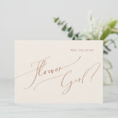 砂漠お洒落 | ベージュフラワーガールカード 招待状 (スタンド正面)